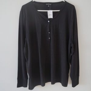J Crew Mercantile Black Henley Women 3X